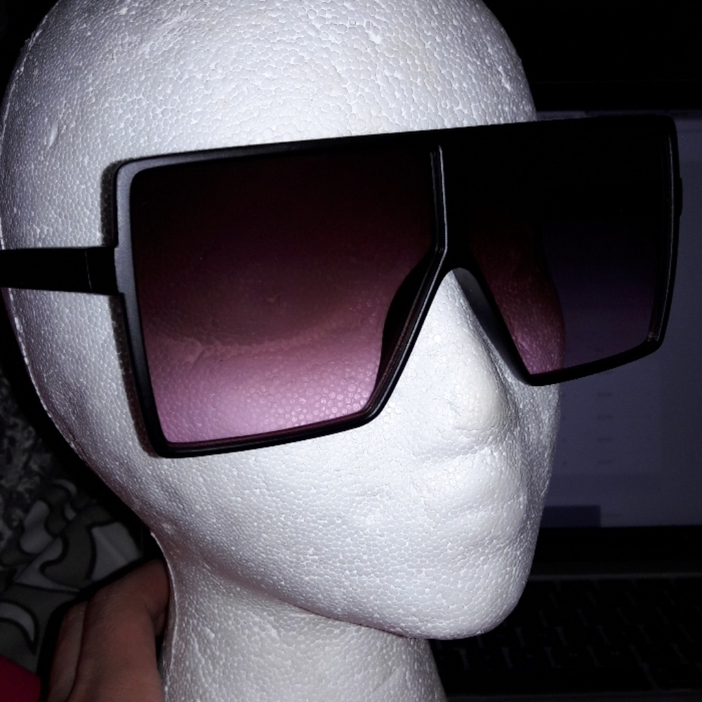 black frame purple lens